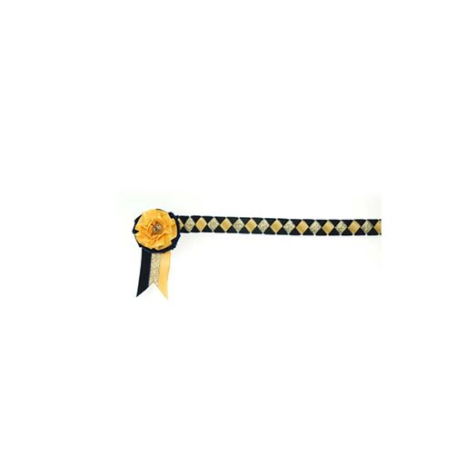 ShowQuest Newport Brow Band - Navy/Sunshine/Gold