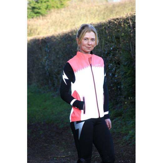 Silva Flash Lightweight Duo Reflective Gilet by Hy Equestrian - Pink/Reflective Silver