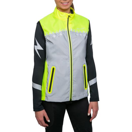 Silva Flash Lightweight Duo Reflective Gilet by Hy Equestrian - Yellow/Reflective Silver