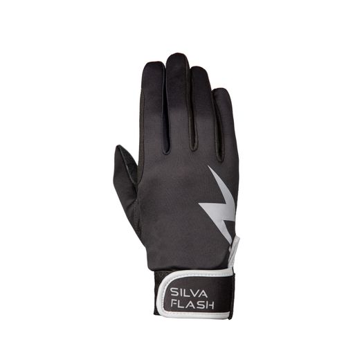 Silva Flash Riding Gloves by Hy Equestrian - Black/Reflective Silver