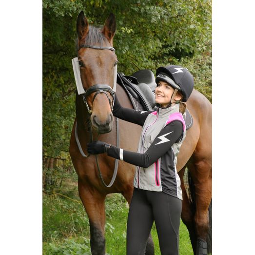 Silva Flash Saddle Pad by Hy Equestrian - Black/Reflective Silver