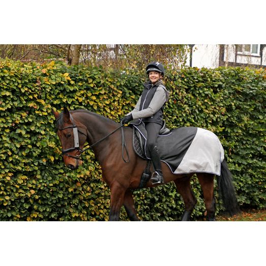 Silva Flash Waterproof Exercise Sheet by Hy Equestrian - Black/Reflective Silver