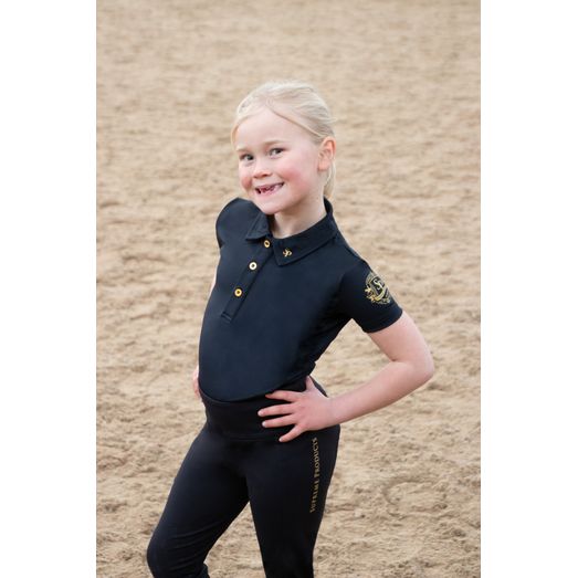 Supreme Products Active Junior Show Rider Polo Shirt - Black/Gold