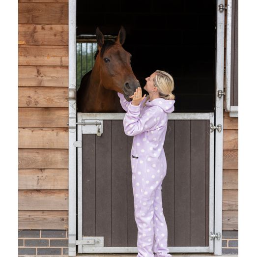 Supreme Products Adult's Dotty Fleece Onesie - Lavish Lilac