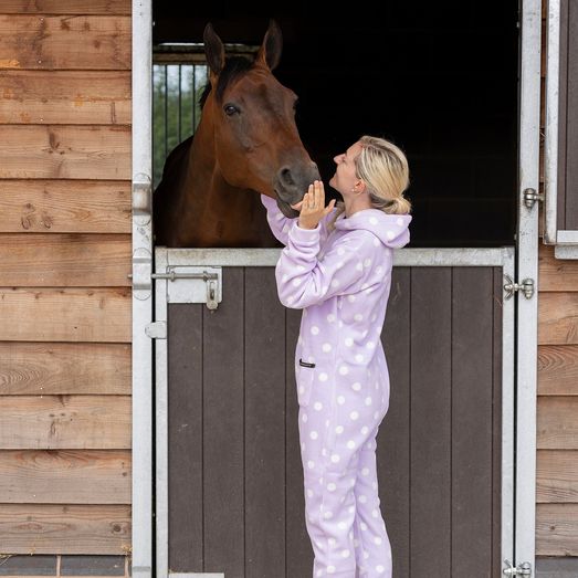 Supreme Products Adult's Dotty Fleece Onesie - Lavish Lilac