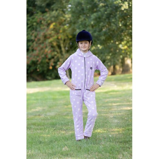 Supreme Products Child's Dotty Fleece Onesie - Lavish Lilac