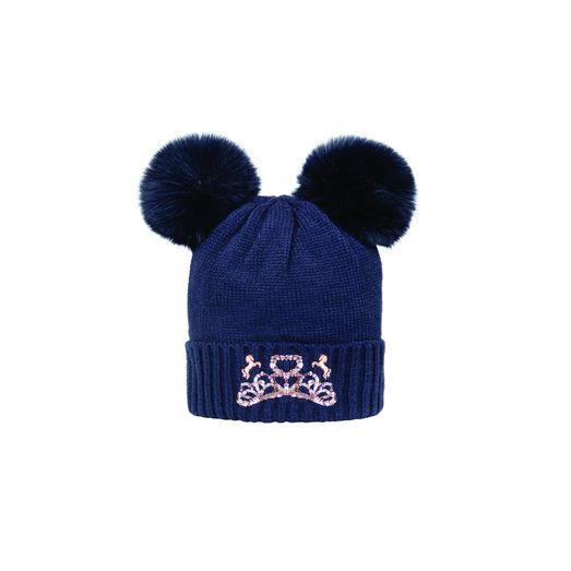 The Princess and the Pony Bobble Hat by Little Rider - Navy/Peach
