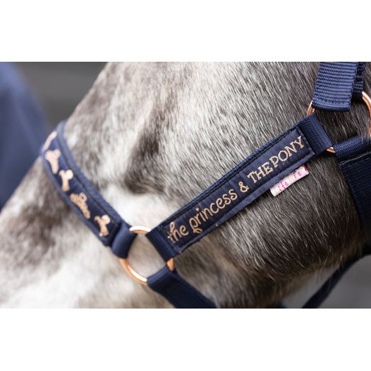 The Princess and the Pony Head Collar &amp; Lead Rope Set by Little Rider - Navy/Peach