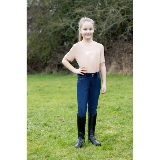 Hy Equestrian Elevate Mizs Style Denim Breeches Dark Blue