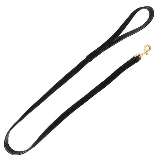 Benji &amp; Flo Noble Suede Dog Lead - Black/Gold
