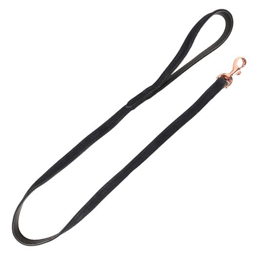 Benji &amp; Flo Noble Suede Dog Lead - Navy/Rose Gold