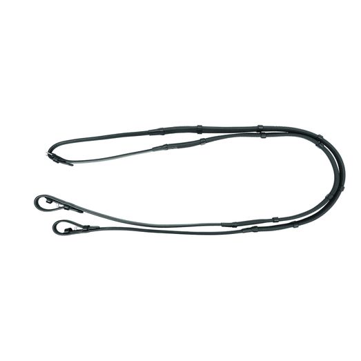 Propresicce Softy Grip Rubber Reins With Stoppers By Hy Equestrian Black