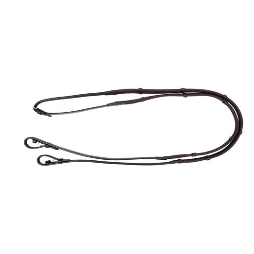 Propresicce Softy Grip Rubber Reins With Stoppers By Hy Equestrian Brown