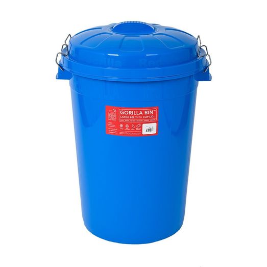 Red Gorilla Bin With Clip Lid - Blue