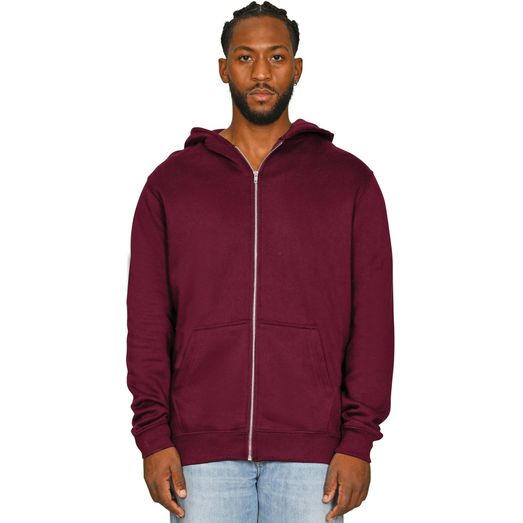 Casual Classics Ringspun Blended 280 Core Zip Hood - Burgundy