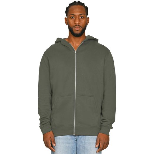 Casual Classics Ringspun Blended 280 Core Zip Hood - Khaki Olive