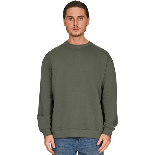 Casual Classics Ringspun Blended 280 Oversize Sweat - Khaki Olive