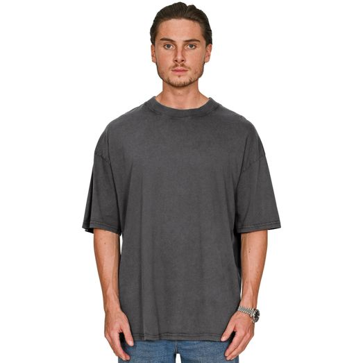 Casual Classics Ringspun Combed 180 Acid Wash Oversize T-Shirt - Faded Charcoal