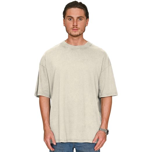 Casual Classics Ringspun Combed 180 Acid Wash Oversize T-Shirt - Faded Ecru