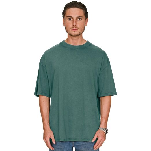 Casual Classics Ringspun Combed 180 Acid Wash Oversize T-Shirt - Faded Rainforest Green
