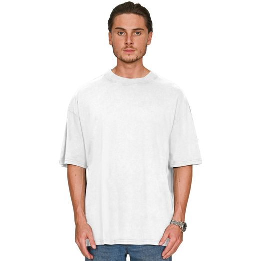 Casual Classics Ringspun Combed 180 Acid Wash Oversize T-Shirt - Faded White