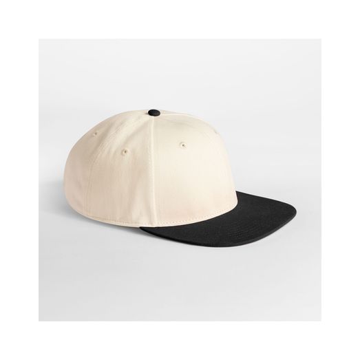 Beechfield Contrast Flat Peak 6 Panel Cap Natural/Black