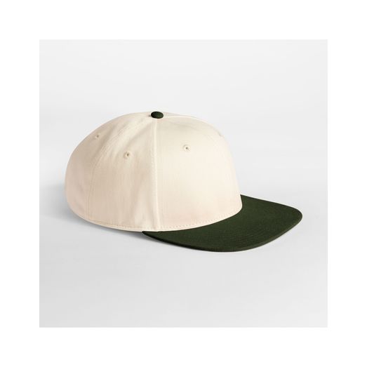 Beechfield Contrast Flat Peak 6 Panel Cap Natural/Dark Olive