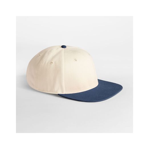 Beechfield Contrast Flat Peak 6 Panel Cap Natural/Navy