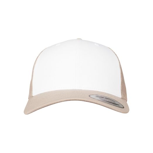 Flexfit Retro Trucker Colored Front Khaki/White/Khaki