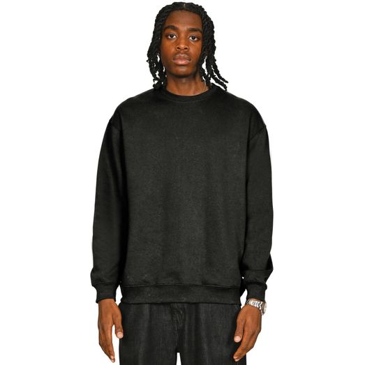 Casual Classics Premium Combed 330 Acid Wash Oversized Sweatshirt - Faded Black