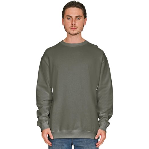 Casual Classics Premium Combed 330 Acid Wash Oversized Sweatshirt - Faded Khaki Olive