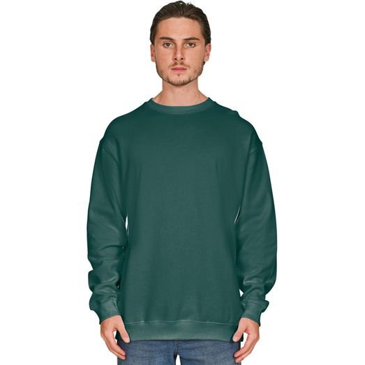 Casual Classics Premium Combed 330 Acid Wash Oversized Sweatshirt - Faded Rainforest Green