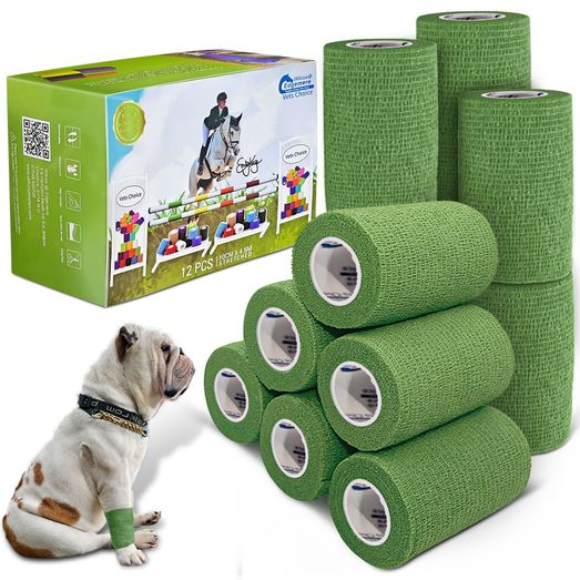 Equimed 10Cm Vetwrap 12 Wraps Green