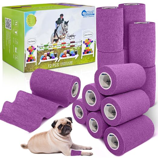 Equimed 10Cm Vetwrap 12 Wraps Lavender Purple