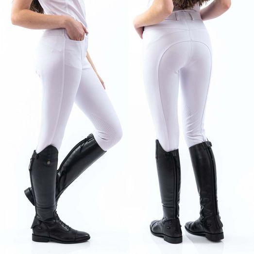 Whitaker B155L Clayton Ladies Breeches With Grip Knee White