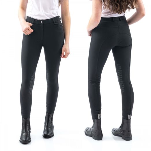 Whitaker B155L Clayton Ladies Breeches With Grip Knee Black
