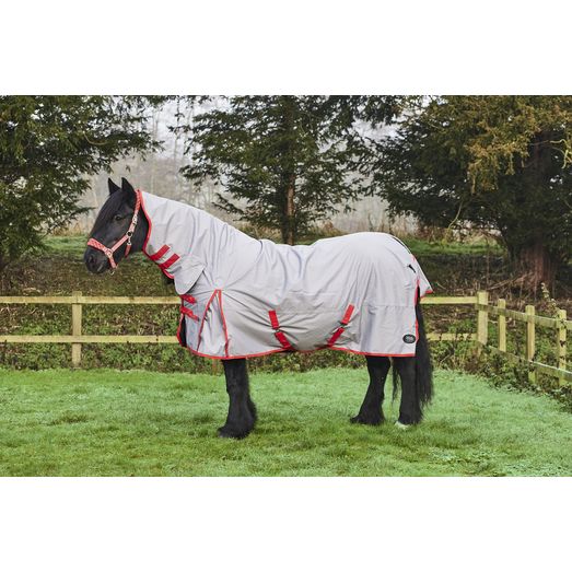 Firefoot Turnout Rug Zero Fill Fixed Neck Grey/Red