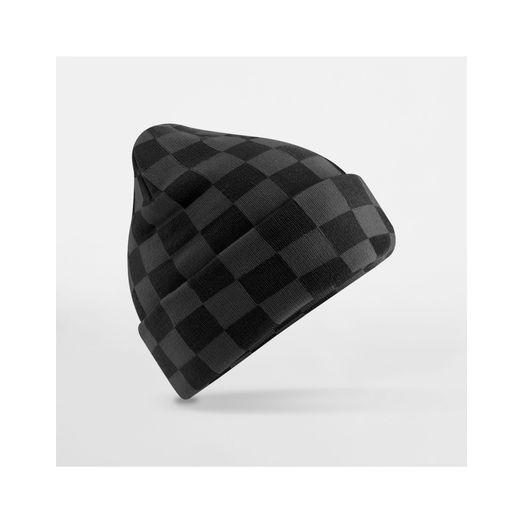 Beechfield Checkerboard Beanie Black/Charcoal