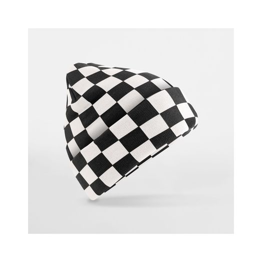 Beechfield Checkerboard Beanie Black/Soft White
