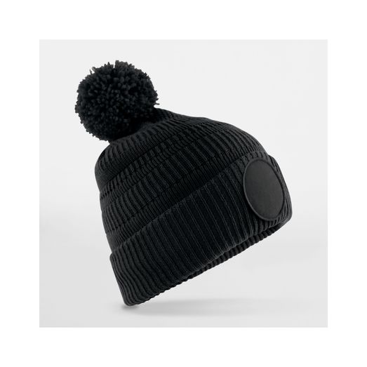 Beechfield Fan Patch Beanie _x000D_ Black