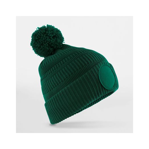 Beechfield Fan Patch Beanie _x000D_ Bottle Green