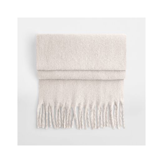 Beechfield Fluffy Scarf Natural Stone