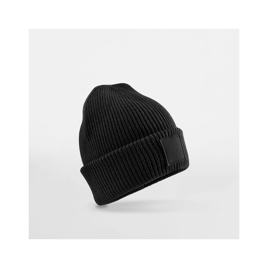 Beechfield Kids Cuff Tonal Patch Beanie Black