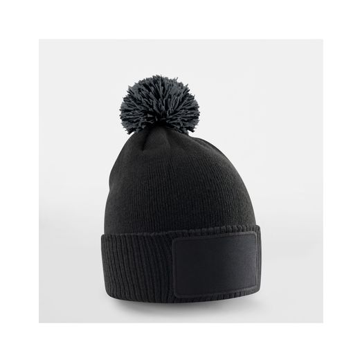Beechfield Kids Snowstar Patch Beanie Black/Graphite