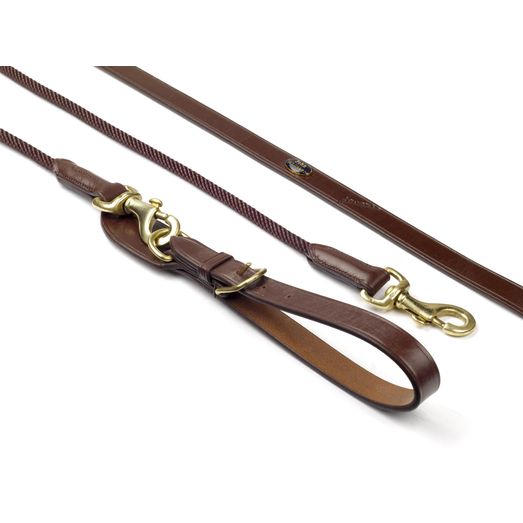 Whitaker Rdr Draw Reins Rope Havana