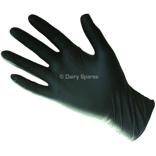 Febra Black Nitrile Milking Gloves - 100 Pack