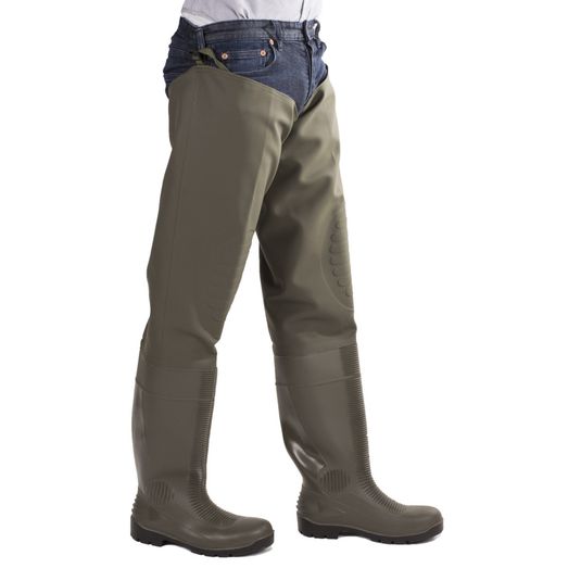 Amblers Forth Thigh Safety Wader Green