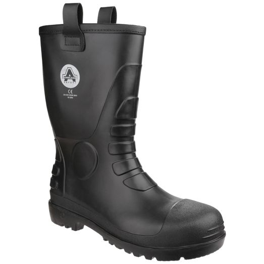 Amblers FS90 Waterproof PVC Pull on Safety Rigger Boot Black