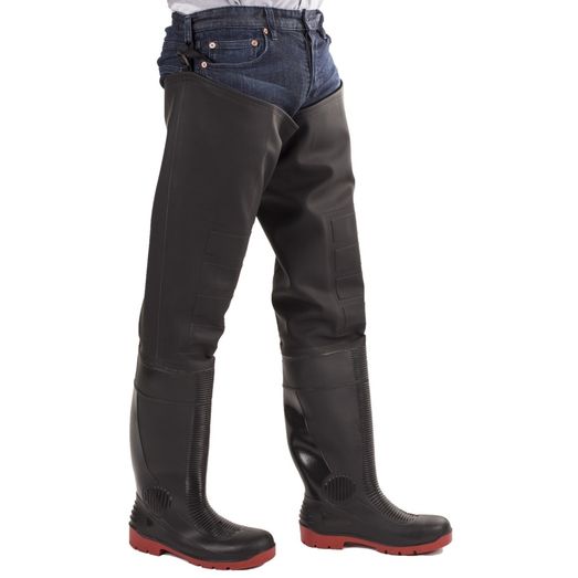 Amblers Rhone Thigh Safety Wader Black/Red
