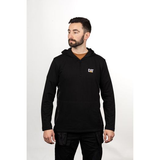 Caterpillar Coolmax Quarter Zip Hoodie Black